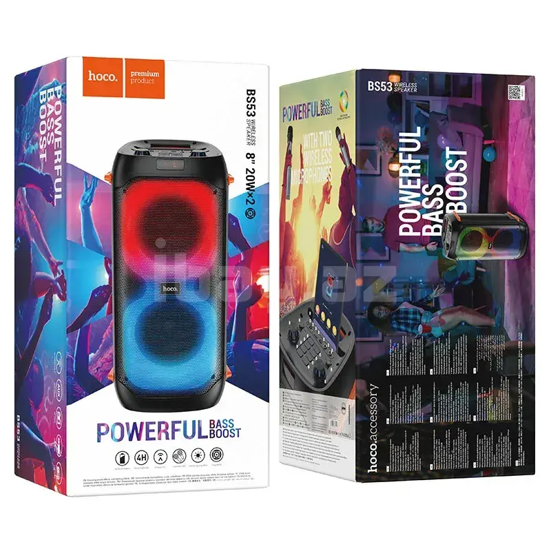 HOCO BS53 Billowing Портативная Караоке-Колонка 20W RGB с Микрофоном