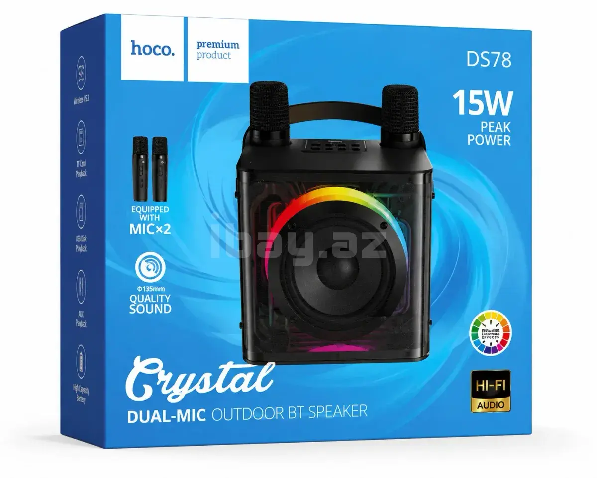 Hoco DS78 Crystal Портативная караоке-колонка