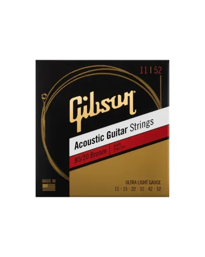 Gibson 80/20 Bronze – Струны для Акустической Гитары, Ultra-Light Gauge