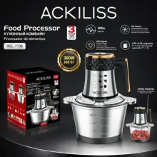 Ackiliss ACL-7736 300W Paslanmaz Polad Bıçaqlı Mətbəx Doğrayıcısı (Rondo)
