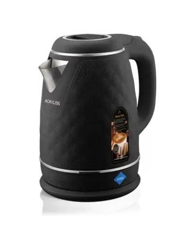 Ackiliss ACL-7978 Black Paslanmaz Polad Gövdəli Elektrik Çaydanı