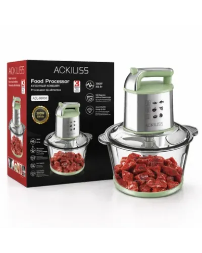 Ackiliss ACL-96656 300W Paslanmaz Polad Bıçaqlı Mətbəx Doğrayıcısı (Rondo)