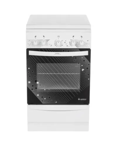 GEFEST 5100-02 0009 Çuqun Barmaqlıqlı və Qrilli Solo Qaz Plitəsi, Ağ
