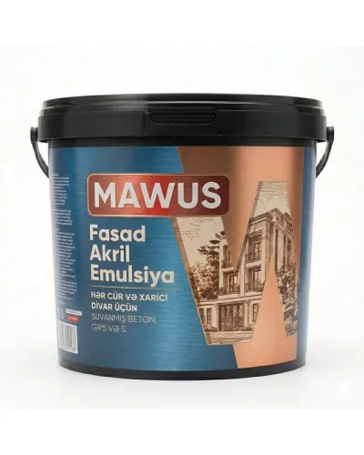 Акриловая Фасадная Эмульсия Высокой Кроющей Способности Mawus