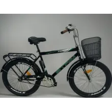 Stream KZ197 Şəhər Velosipedi 24" Yaşıl (Səbətli və Baqajlı Yeniyetmə Modeli)