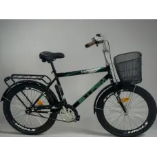 Stream KZ197 Şəhər Velosipedi 24" Yaşıl (Səbətli və Baqajlı Yeniyetmə Modeli)