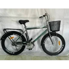 Velo Stream ABC 24" İdman Velosipedi 40mm Profil Diskli (8-12 Yaş, Boz/Yaşıl)