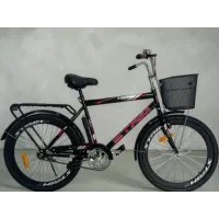 Velo Stream ABC 24" İdman Velosipedi 40mm Profil Diskli (8-12 Yaş, Qara/Qırmızı)