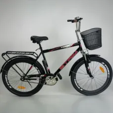 Velo Stream JU191 Şəhər Velosipedi 26" Qırmızı (Səbətli və Baqajlı Model)