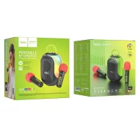 HOCO DS68 Portativ Karaoke Dinamik 10W RGB 2 Simsiz Mikrofon