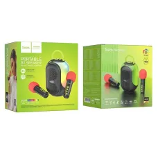 HOCO DS68 Portativ Karaoke Dinamik 10W RGB 2 Simsiz Mikrofon