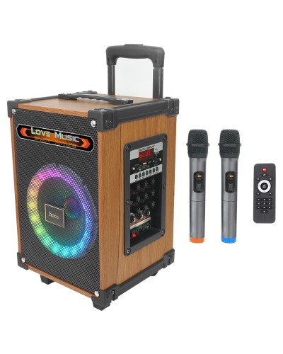 HOCO HA2 Wave Karaoke Dinamik 45W RGB və 2 Simsiz Mikrofon