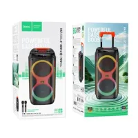 HOCO HA7 Portativ Bluetooth Dinamik | 60W Karaoke Musiqi Sistemi, 2 Simsiz Mikrofon