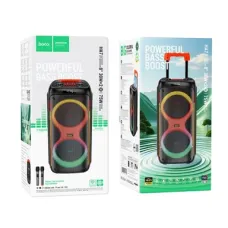 HOCO HA7 Портативная Bluetooth колонка | 60W караоке аудиосистема с двумя беспроводными микрофонами