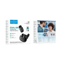 Hoco L19 Dual Black Simsiz Lavalier Mikrofon Type-C Lightning Telefon Mikrofonu