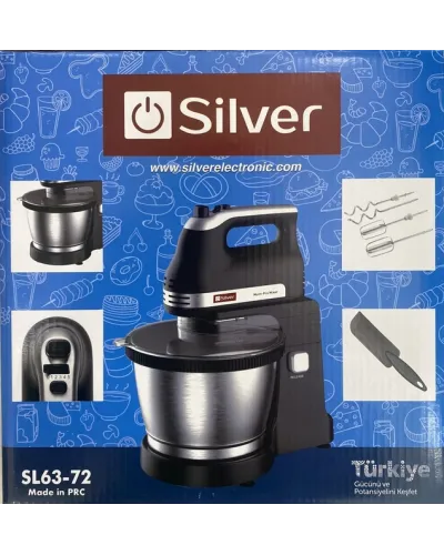 Silver SL-6372 Stasionar Mikser – 3.5L Planetar Mikser (5 Sürət)