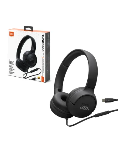 JBL Tune 520C USB-C Wired Black – Hi-Res Audio Pure Bass Qulaqlıq