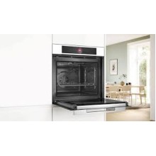 Quraşdırılan Soba Bosch HBG7741W1 Elektrik 71L Pirolitik Təmizləmə Qril Konveksiya Ağ