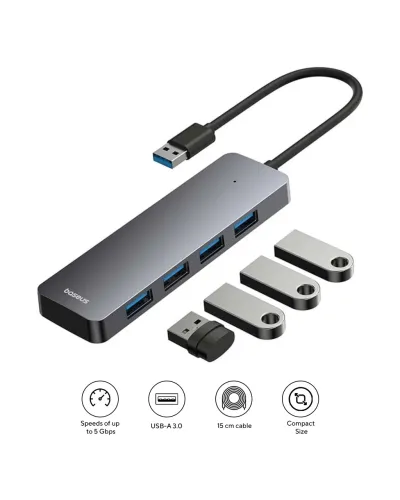 Baseus UltraJoy Series 4-Port HUB Lite 15cm USB-A/USB-C Hub Space