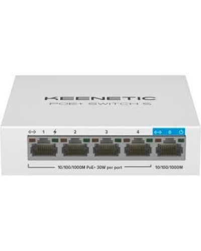 Keenetic PoE+ Switch 5 KN-4610 5-портовый гигабитный сетевой коммутатор 4×PoE+ 60W