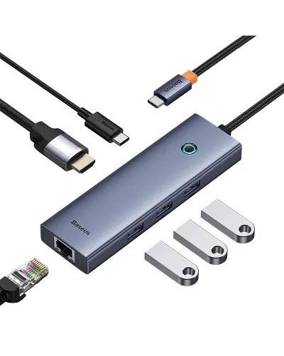 Baseus UltraJoy Series 6-Port HUB Çoxfunksiyalı USB-C Dok Stansiya