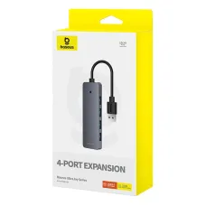 Baseus UltraJoy Series 4-Port HUB Lite 15cm USB-A/USB-C Hub Space Grey