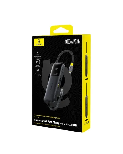 Baseus Dual Fast Charging 6-in-1 B00070902123-00 USB-C HUB