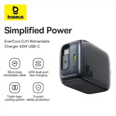 Baseus EnerCore CJ11 2C 45W Зарядное устройство со встроенным кабелем USB-C E0120G00