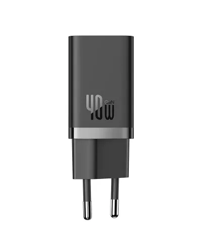 Baseus GaN5 Pro 2C 40W Быстрое зарядное устройство с двумя USB-C CCGP180101 Black