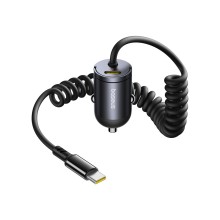 Avtomobil şarj cihazı Baseus Tiny Star Mini Car Charger Type-C + Type-C 30W Black C00035001121-00