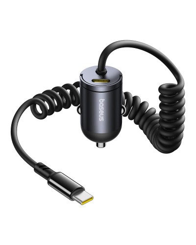 Avtomobil şarj cihazı Baseus Tiny Star Mini Car Charger Type-C + Type-C 30W Black C00035001121-00