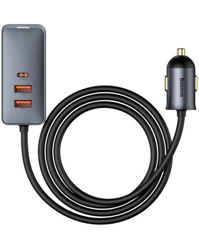 Avtomobil üçün şarj cihazı Baseus Multi-Port Car Charger 120W 2USB + 2Type-C Uzatma kabeli ilə CCBT-A0G