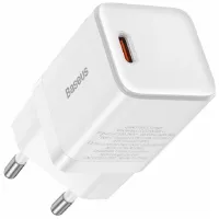 Şəbəkə enerji toplama cihazı Baseus GaN3 1C 30W USB-C Fast Charger EU CCGN010101 Black