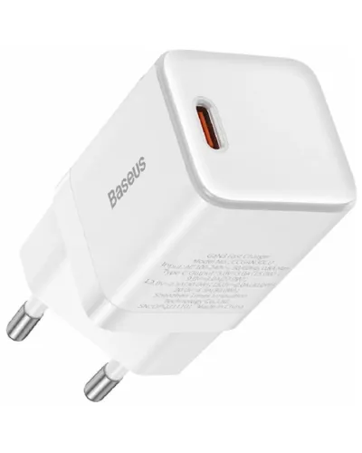 Şəbəkə enerji toplama cihazı Baseus GaN3 1C 30W USB-C Fast Charger EU CCGN010101 Black