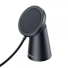 Baseus Simple Magnetic Stand Wireless Charger 15W Simsiz Şarj Stendi Black CCJJ000001