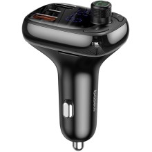 FM Modulyator Baseus Car Charger Bluetooth FM Transmitter S-13 QC Type-C Black CCMT000101