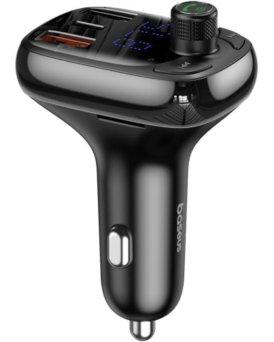 FM Modulyator Baseus Car Charger Bluetooth FM Transmitter S-13 QC Type-C Black CCMT000101