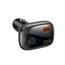 FM modulyator Baseus Bluetooth S-13 2×USB + Type-C Car Charger Black CCTM-B01