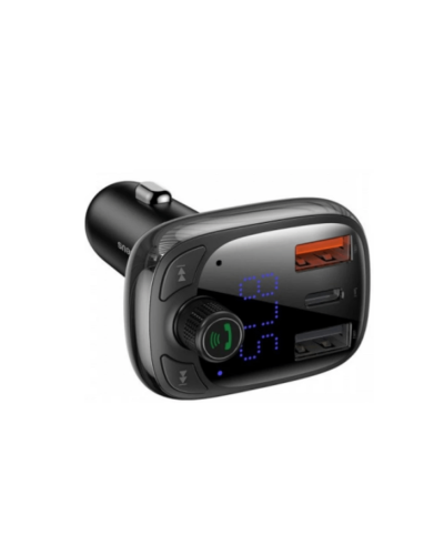 FM modulyator Baseus Bluetooth S-13 2×USB + Type-C Car Charger Black CCTM-B01