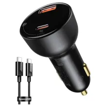 Avtomobil üçün şarj cihazı Baseus Superme Digital Display 100W PPS Dual Quick Charger Car Charger USB-C + USB
