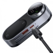 Baseus Solar FM Modulator Car Wireless MP3 Player Bluetooth 5.0 USB TF AUX Dəstəyi Black CDMP000001