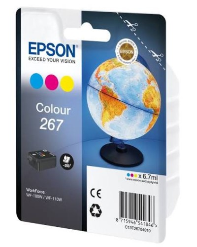 Epson 267 Globe C13T26704010 Tri-Colour Оригинальный цветной картридж 6.7 мл 200 страниц