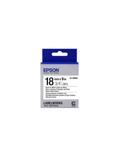 Epson LabelWorks LK-5WBW C53S655012 Strong Adhesive Лента для этикеток 18 мм x 9 м