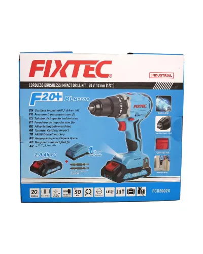 FIXTEC FCD20LFX – Аккумуляторная дрель-шуруповерт 20В (со съемным патроном)