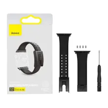 Smart saat üçün kəmər Baseus Slip-Thru Elastic Watchband Apple Watch 42/44/45/49 mm Black