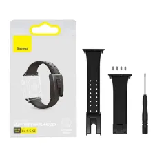 Smart saat üçün kəmər Baseus Slip-Thru Elastic Watchband Apple Watch 42/44/45/49 mm Black