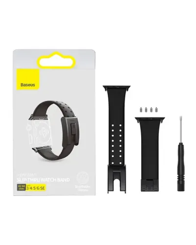 Smart saat üçün kəmər Baseus Slip-Thru Elastic Watchband Apple Watch 42/44/45/49 mm Black