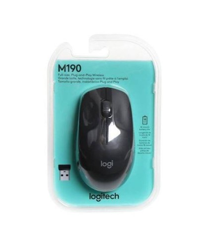 Logitech M190 910-005905 Charcoal Full-Size Wireless Mouse