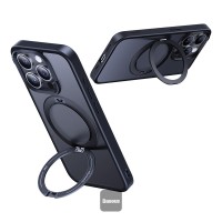Telefon qabı Baseus Magnetic Case with 360° Rotatable Kickstand iPhone 15 Pro Max Slim Matte Black