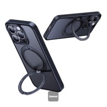 Telefon qabı Baseus Magnetic Case with 360° Rotatable Kickstand iPhone 15 Pro Max Slim Matte Black